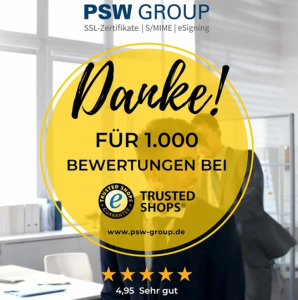 Danke für 1000 Bewertungen bei Trusted Shops