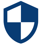 Blaues Schildsymbol mit weißem Kreuzmuster; die Flächen oben links und unten rechts sind weiß, die anderen beiden Viertel oben rechts und unten links in Blau gehalten.