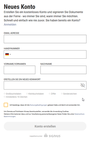signius-neues-konto